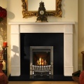 The Stockholm Marble Fireplace with Black Granite and Adam Radiant Gas Fire 