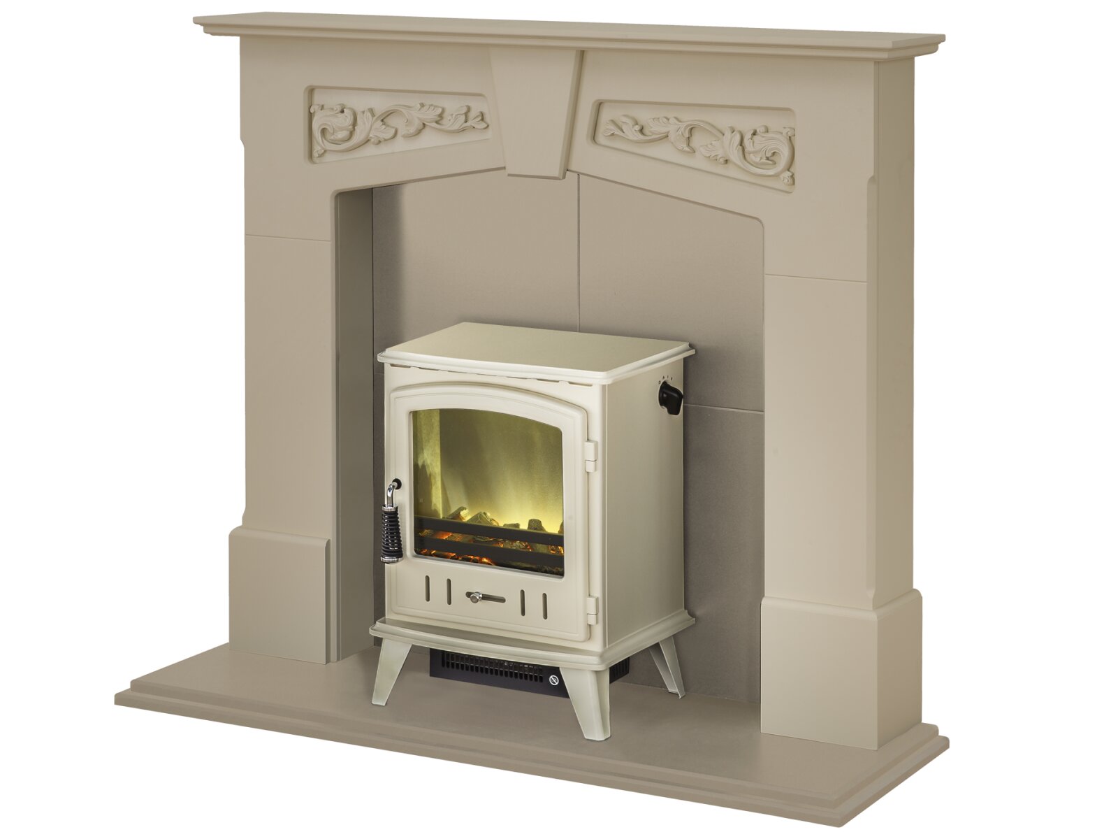 Adam Richmond Inglenook Stove Suite in Stone Effect with Aviemore
