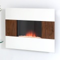Nexus in White and Walnut Wall Mounted Electric Fire