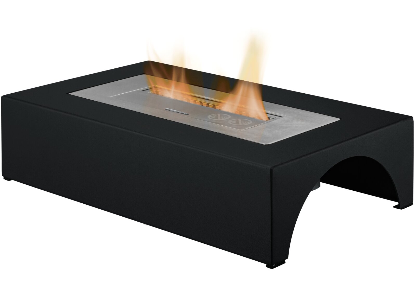 The Curve Freestanding Bio Ethanol Fire in Black Fireplace World