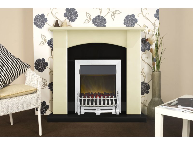 The Adam Holden Fireplace Suite in Cream and Black