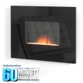 Nexus in Black Glass Wall Mounted Electric Fire