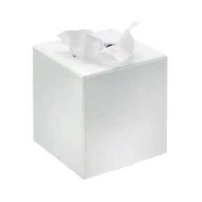 Cube Tissue Box Cover, White Finish (Case Qty 6) - Click to enlarge