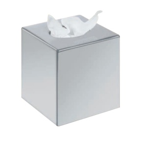 Cube Tissue Box Cover, Satin Chrome Finish (Case Qty 6) - Click to enlarge