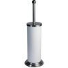 Toilet Brush Holder, White/Steel Finish (Case Qty 6)