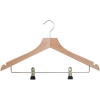 Ladies Deluxe Guest Hangers with Trouser Bar and Skirt Clips, Hook, Beech Wood (Case Qty 40)