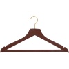 Deluxe Guest Hangers with Trouser Bar, Hook, Mahogany (Case Qty 40)