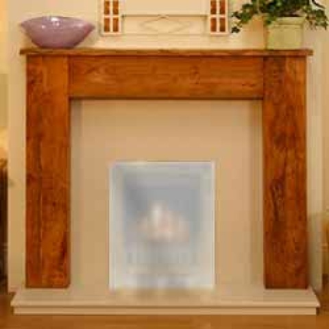 Adam New England Fire Surround Set, Marble Back Panel and Hearth, Marfil