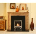 The Sheesham Granite Fireplace with Adam Radiant Silver Gas Fire