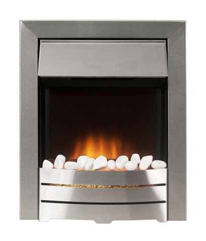 Adam Denver Brushed Steel Electric Fire