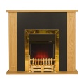 The Warwick Oak with Adam Blenheim Brass Electric Fire