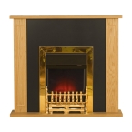 The Warwick Oak with Adam Blenheim Brass Electric Fire