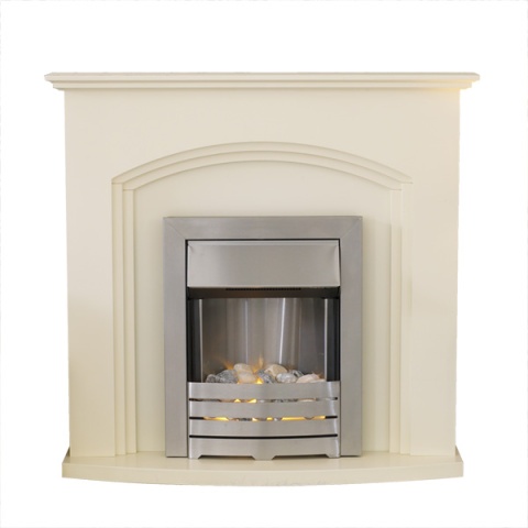 Adam Truro Fireplace Suite in Ivory with Adam Helios Electric Fire, 41 Inch