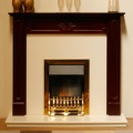 The Option Mahogany Marfil Fireplace with Adam Brass Electric Fire