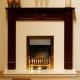 View The Option Mahogany Marfil Fireplace with Adam Brass Electric Fire
