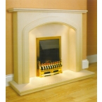 Aurora Lincoln Marble Fireplace in Honey Creme 