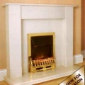 Aurora Maine Marble Fireplace in Beige Stone