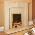 Aurora Devon Marble Fireplace in Roman Stone