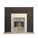 Genoa Ivory and Chocolate Electric Fireplace Suite with Adam