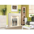 Aurora Bolero Marble Fireplace in China White with lights