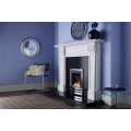 Aurora Acantha Natural White Marble Fire Surround with Granite Back Panel and Hearth