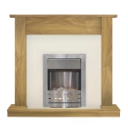 Buxton Oak and Ivory Electric Fireplace Suite with Helios Electric Fire