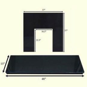 The 48" Black Granite Fireplace Set