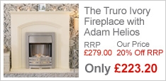 The Truro Ivory Fireplace with Adam Helios Electric Fire