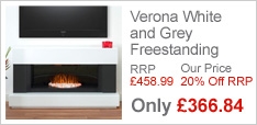 Verona White and Grey Freestanding Electric Fire