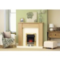 New England Oak and Ivory with Adam Ribbon Brass Electric Fire