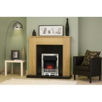 New England Oak with Adam Ribbon Chrome Electric Fire