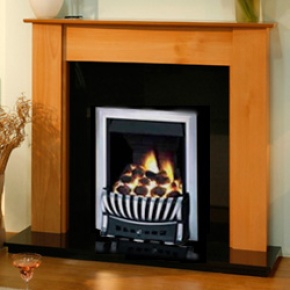 The Capri Granite Fireplace and Adam Radiant Silver Gas Fire