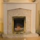 View The Tudor Botticino Fireplace and Adam Brass Electric Fire