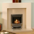 The Miami Ivory Marfil Fireplace and Adam Radiant Silver Gas Fire