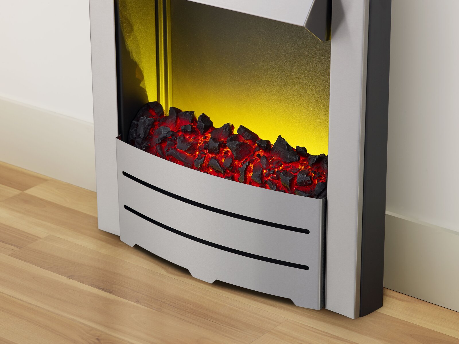 Adam Colorado Electric Fire in Brushed Steel Fireplace World