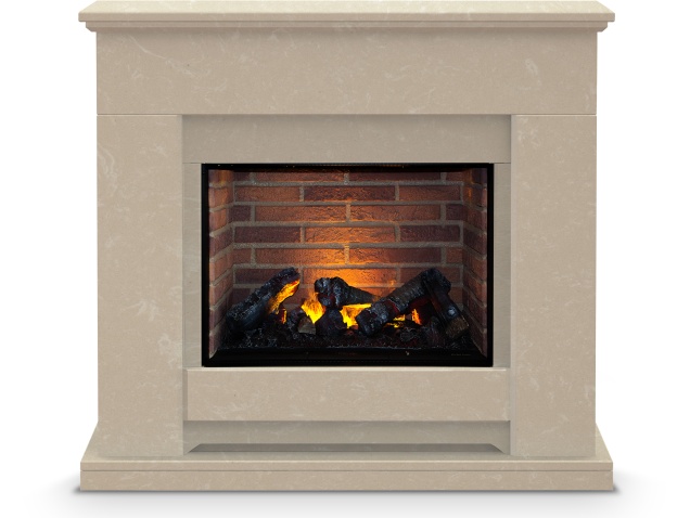 The Camden Optimyst Fireplace Suite in Roman Stone 39 Inch | Fireplace World