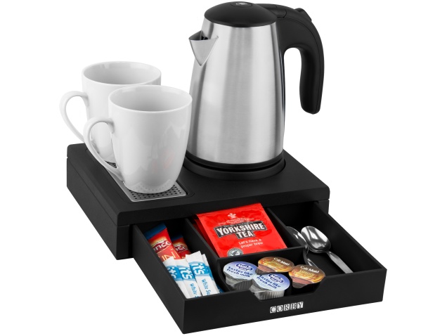 Kensington Compact Welcome Tray - Black (With 0.6L Kettle) | Corby Of ...