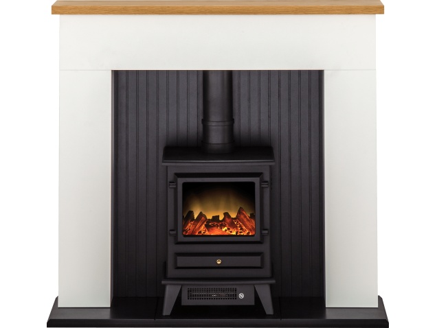 Adam Innsbruck Stove Suite In Pure White With Hudson Electric Adam Innsbruck Stove Suite In Pure White With