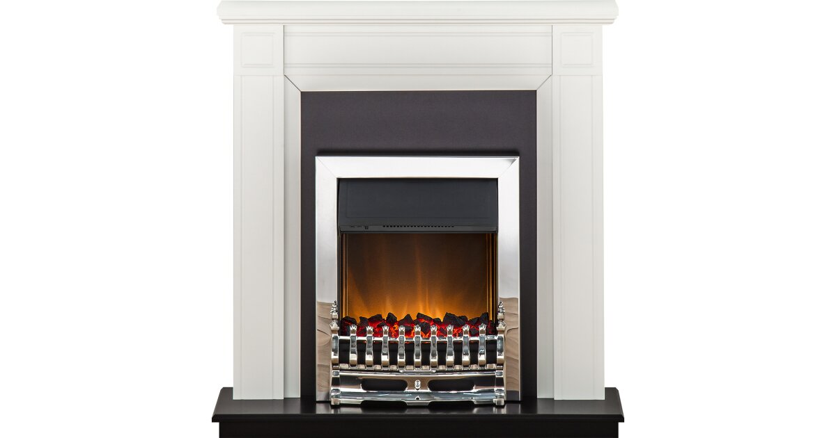 Adam Georgian Fireplace Suite In Pure White With Blenheim Electric Adam Georgian Fireplace Suite In Pure White With Blenheim Electric Fire Chrome 39 Inch World