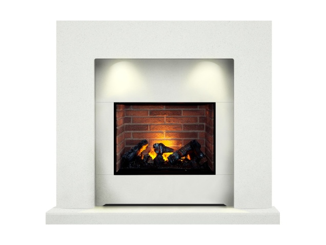 The Cuba Optimyst Fireplace Suite in Sparkly White 48 Inch | Fireplace World