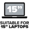 Suitable for laptops up to 15