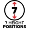 7 height postions