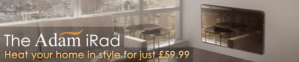 The Adam iRad Glass Panel Electric Heater