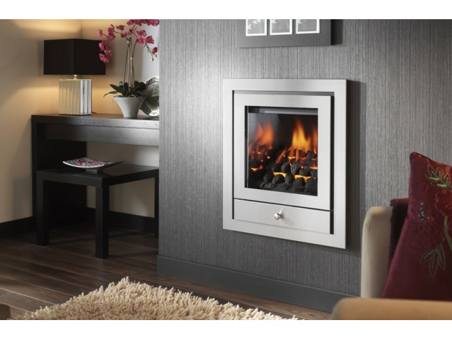 The Gem Royale 4 Sided Hole In Wall Gas Fire In Chrome By Crystal