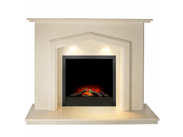 Barrington Fireplace In Roman Stone With Adam Ontario Electric