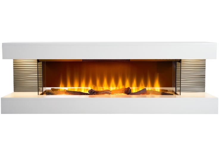 Sureflame WM-9332 XL Electric Wall Fireplace Suite with Downlights