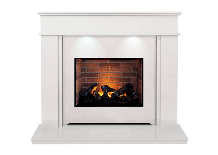 The Portland Optimyst Fireplace Suite In White Stone 54 Inch