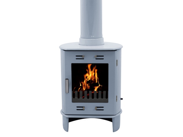The Dante Multifuel Stove In China Blue By Carron Fireplace World