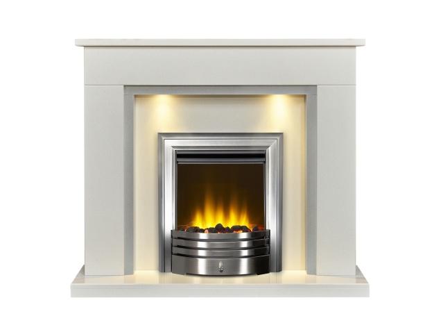 acantha-maine-white-grey-marble-fireplace-with-downlights-amara-electric-fire-in-brushed-steel-48-inch