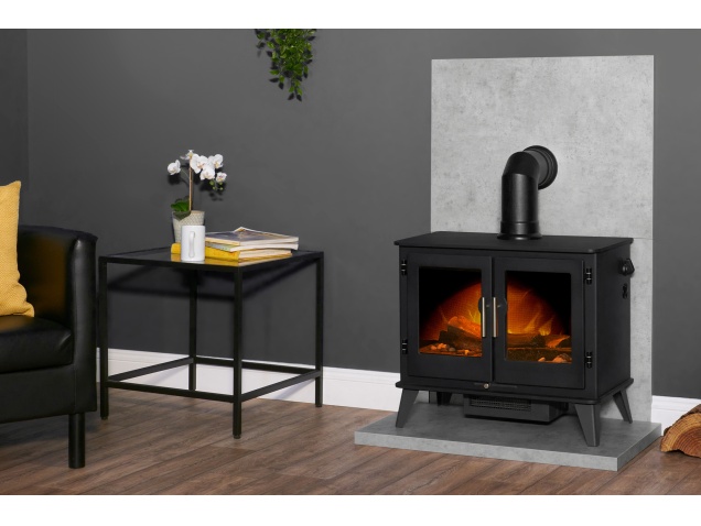 acantha-tile-hearth-set-in-concrete-effect-with-adana-stove-angled-pipe